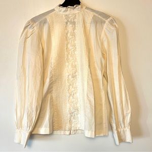 Vintage Liz Claiborne blouse pleated and lace detail